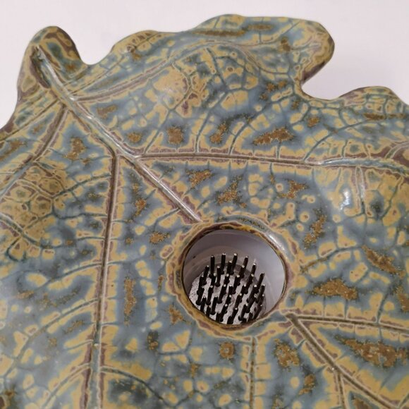 G.E.T Pottery Ikebana Vase Flower Frog, Leaf Shape & Ladybug Vintage Handcrafted - Picture 6 of 8